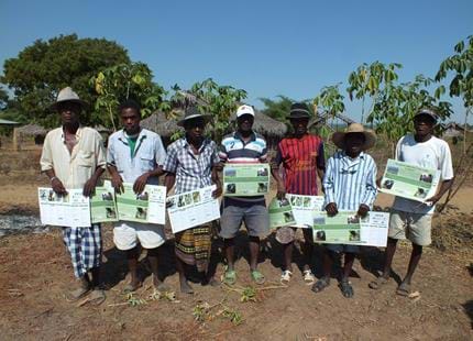 Calendars and posters gifted to locals at The Aspinall Foundation's Madagascar project 
