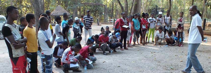 Local school children at The Aspinall Foundation's Madagascar project 