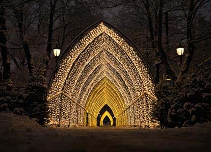 Port Lympne Illuminated light tunnel