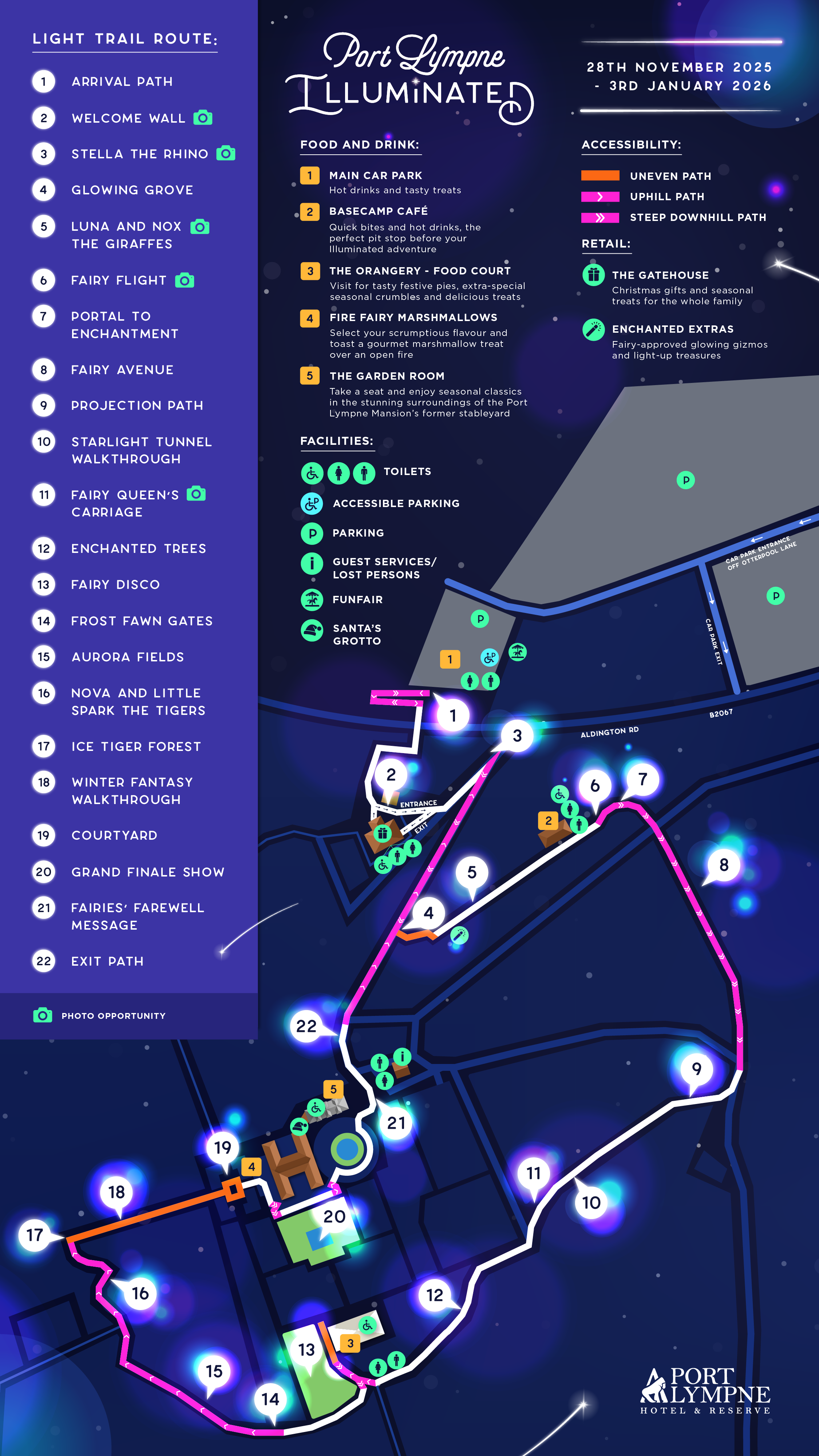 Port Lympne Illuminated Map