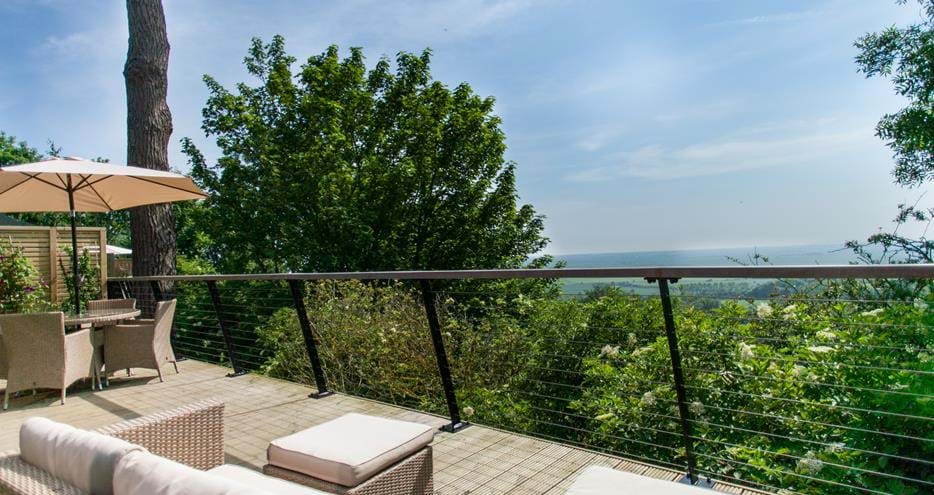 Each Treehouse suite has its own private balcony at Port Lympne Hotel in Kent