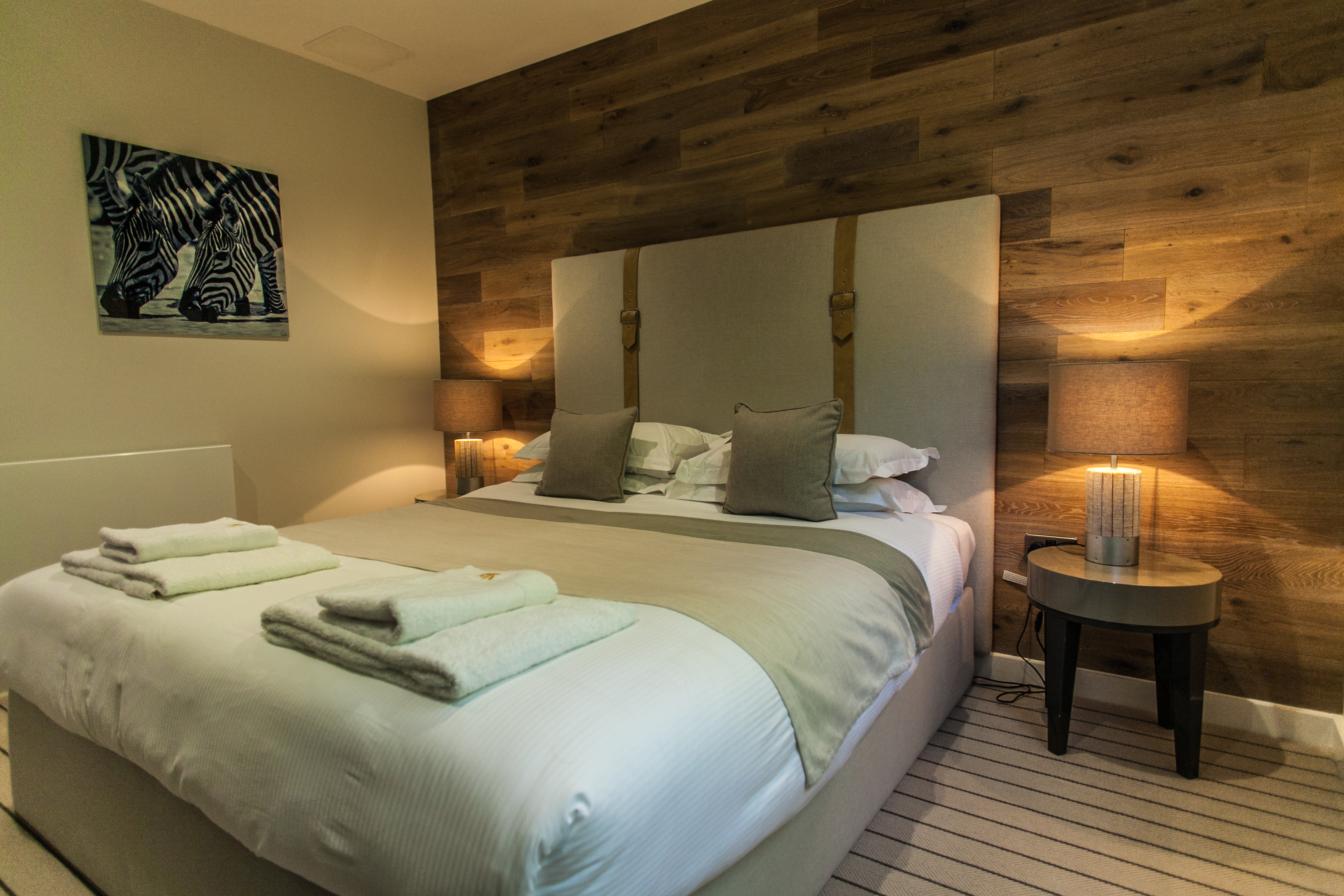 Double room at Treehouse Hotel, Port Lympne Reserve, with interior design by Tara Bernerd