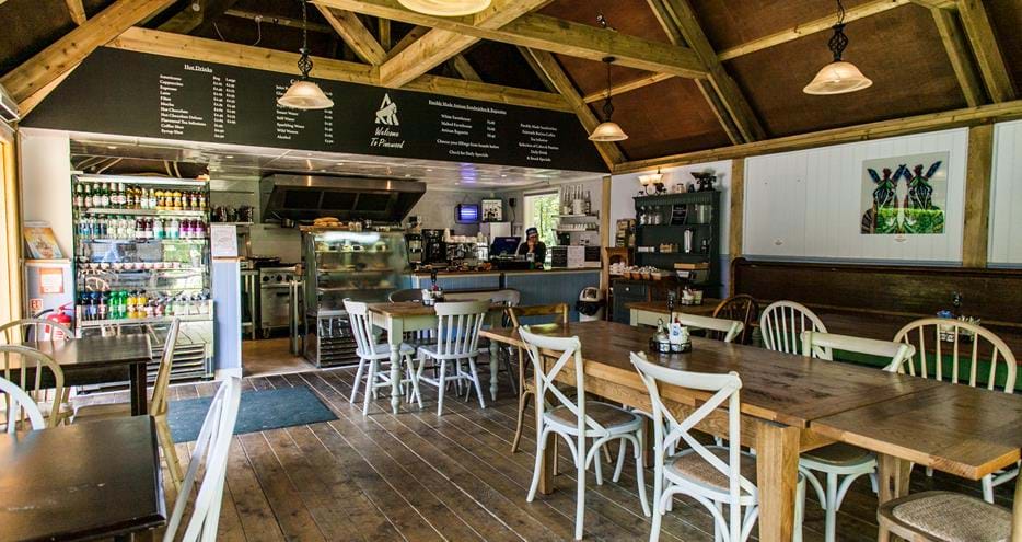 Pinewood Cafe at Port Lympne Hotel & Reserve in Kent, UK