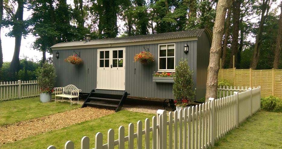 Stay in a luxury shepherds hut at Pinewood within Port Lympne Hotel & Reserve in Kent