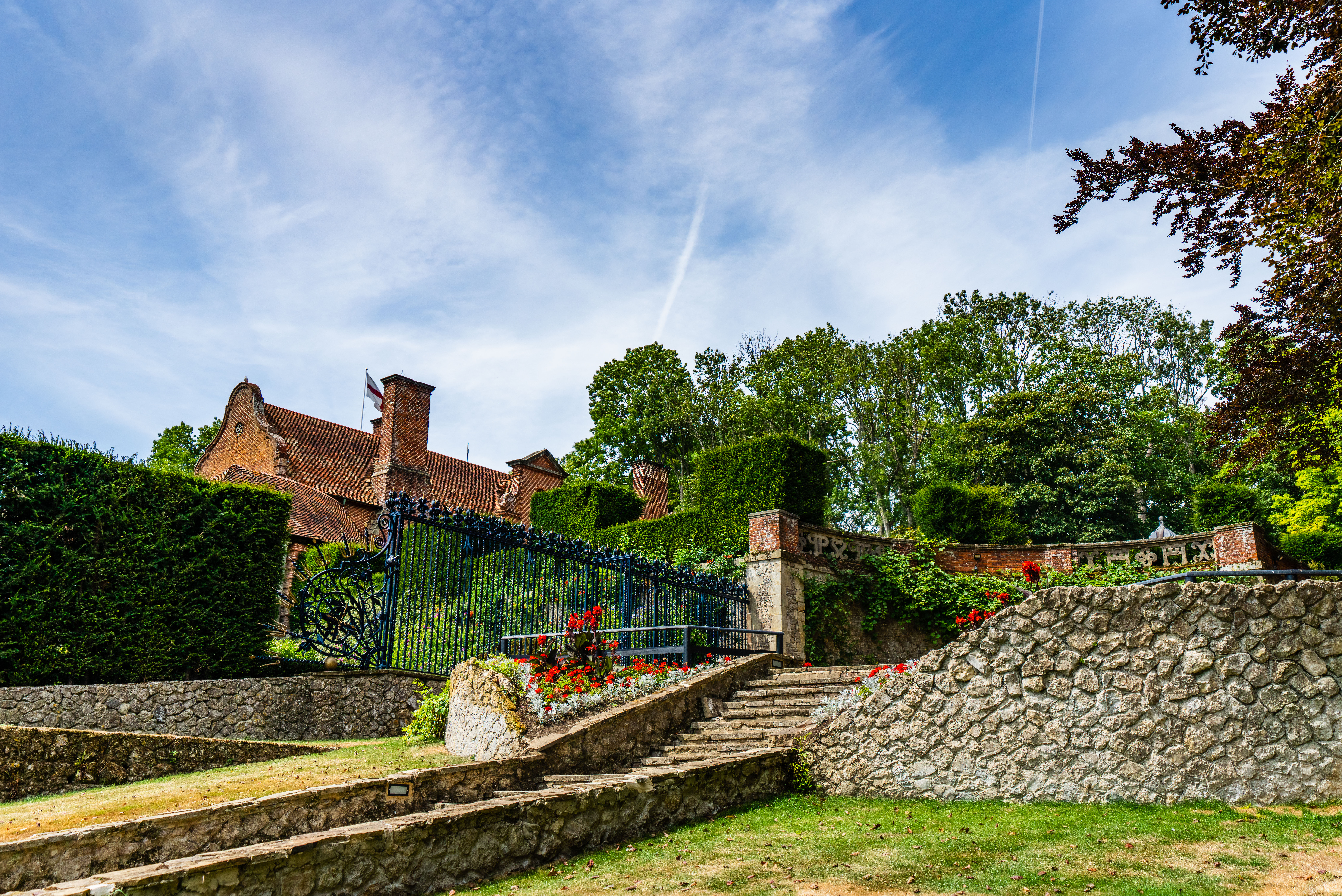 The Azalea Walk in the gardens at Port Lympne Hotel & Reserve in Kent, UK