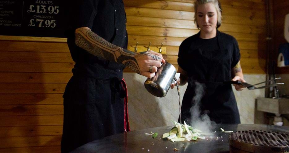 Learn to cook on the Mongolian Grill at Bear Lodge at Port Lympne Hotel & Reserve in Kent