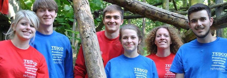 Corporate volunteer group from Tesco at The Aspinall Foundation