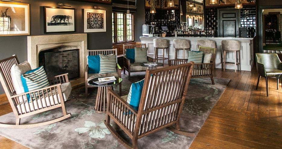 Port Lympne Hotel bar at Port Lympne Reserve in Kent can host your wedding reception