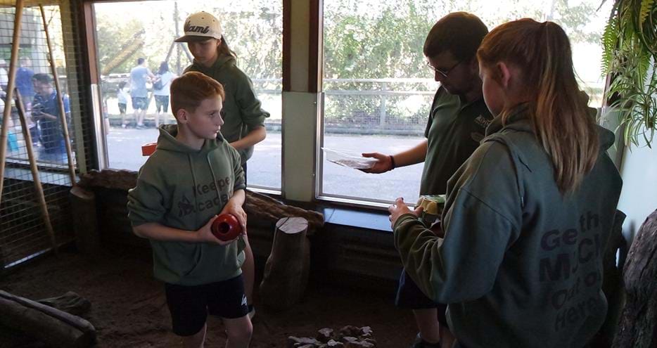Keeper Academy students at Howletts Wild Animal Park in Kent