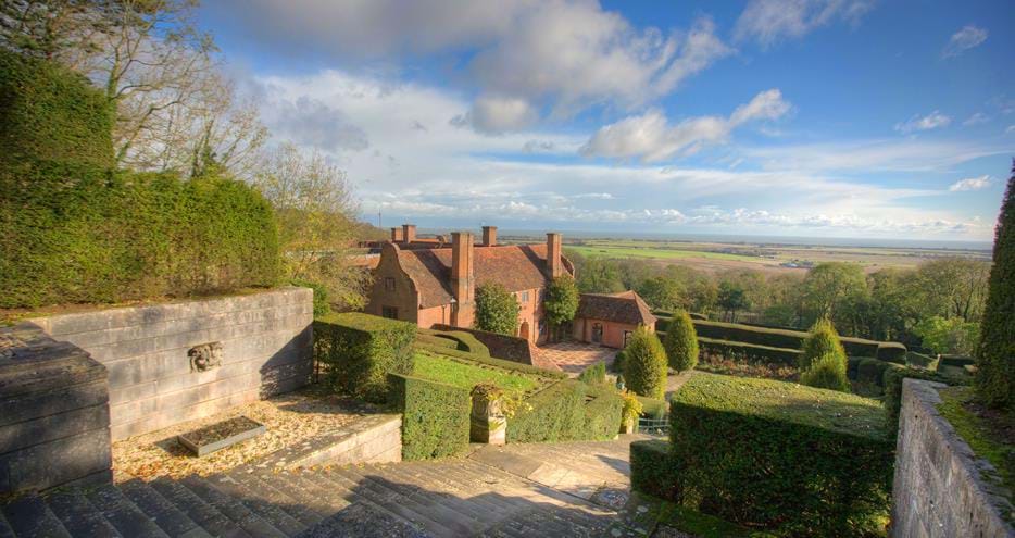 View from the Trojan Steps in the grounds of Port Lympne Hotel, Kent