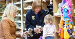 Choosing souvenirs at the gift shop at Howletts Wild Animal Park in Kent