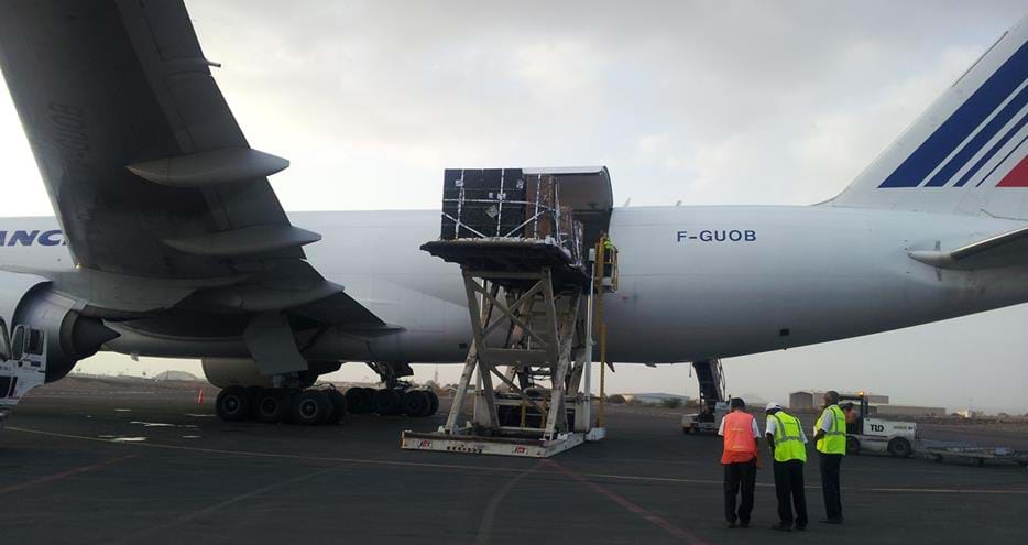 Zebras boarding the plane from Port Lympne Reserve in UK to Africa