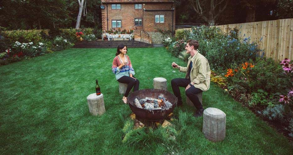Watch rhinos by your cosy firepit at Rhino Lodge at Port Lympne Hotel and Reserve in Kent