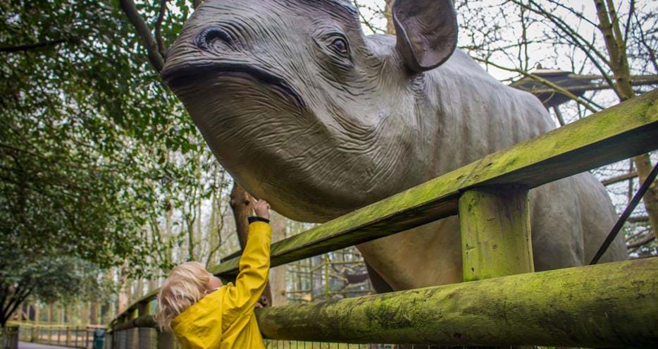 Animals of the Ice Age at Howletts Wild Animal Park near Canterbury