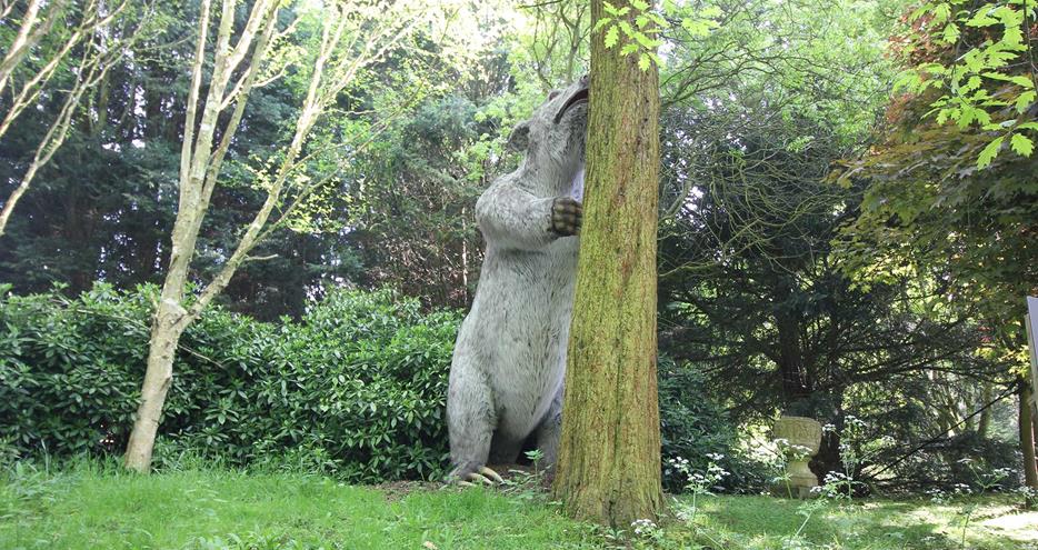 Giant sloth at Animals of the Ice Age at Howletts Wild Animal Park near Canterbury
