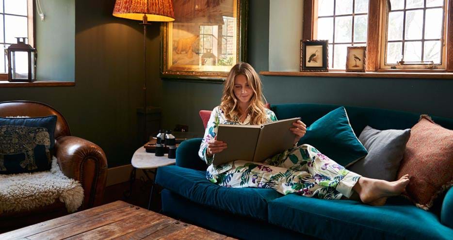 The snug in Rhino Lodge at Port Lympne Hotel & Reserve in Kent
