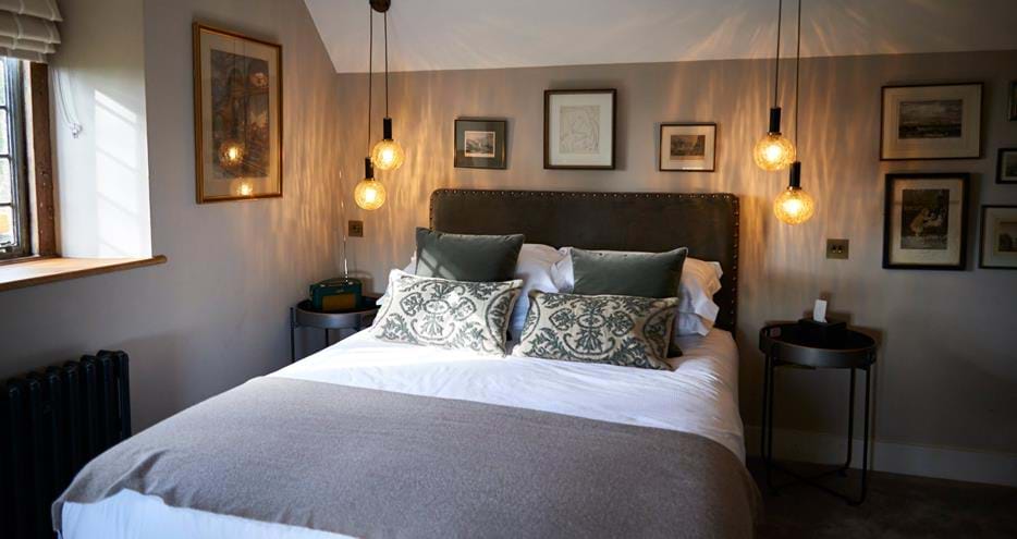 Master bedroom in Rhino Lodge at Port Lympne Hotel & Reserve in Kent