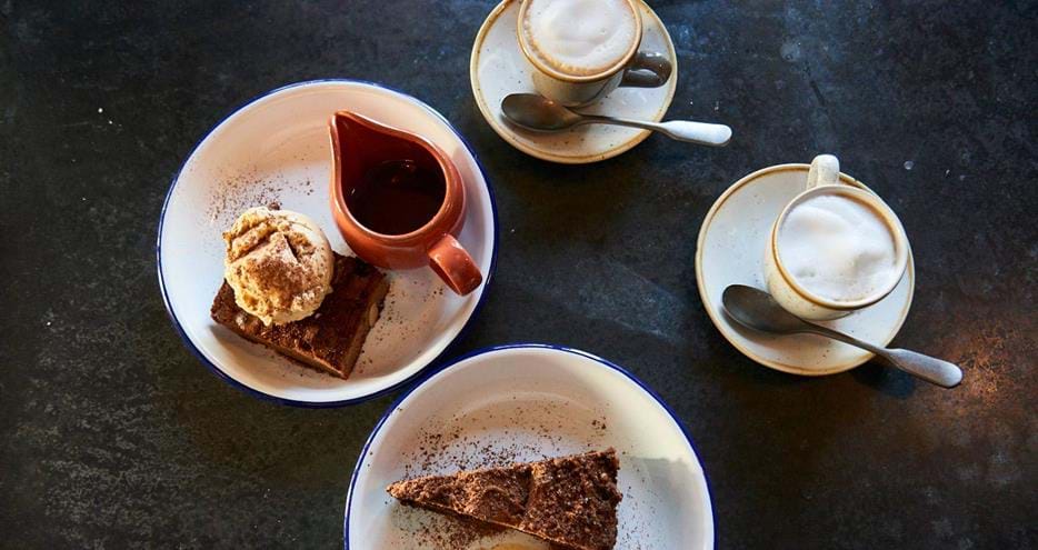 Coffee and dessert at Babydoll's Wood Fired Pizza Restaurant at Port Lympne Hotel & Reserve in Kent