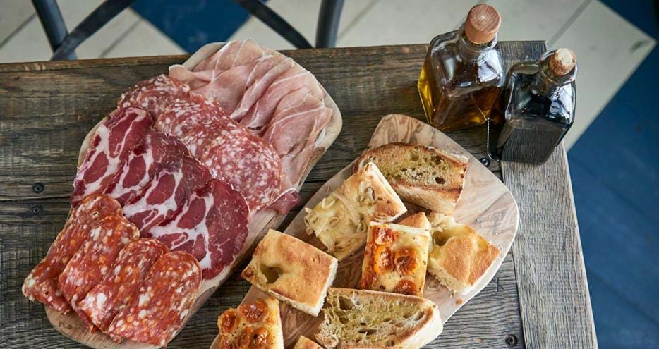 Antipasti at Babydoll's Wood Fired Pizza Restaurant at Port Lympne Hotel & Reserve