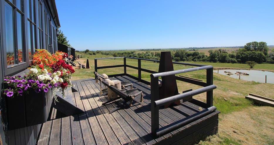View from the decking at Hog Deer Creek at Port Lympne Hotel & Reserve in Kent