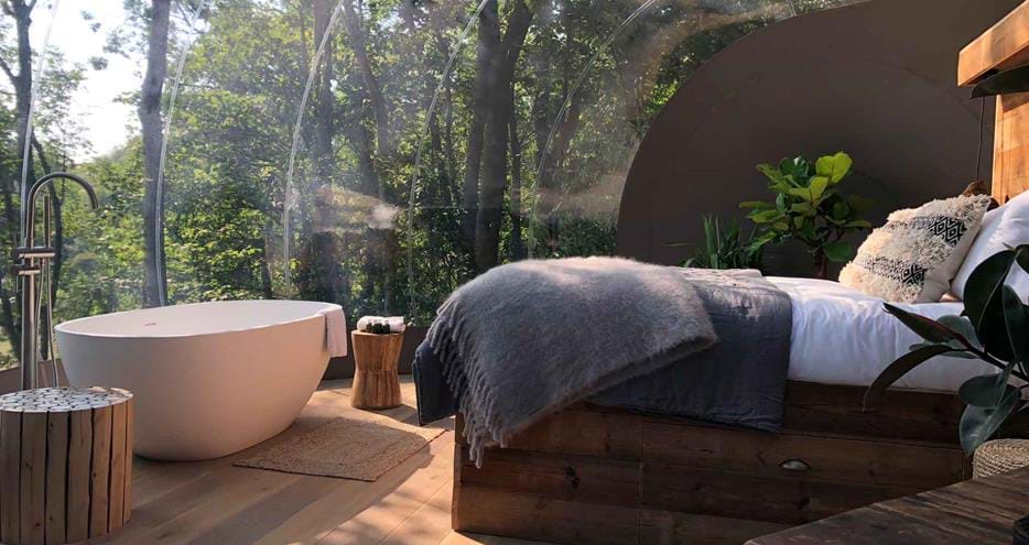 The Bubble at Port Lympne Hotel & Reserve in Kent has a spacious interior