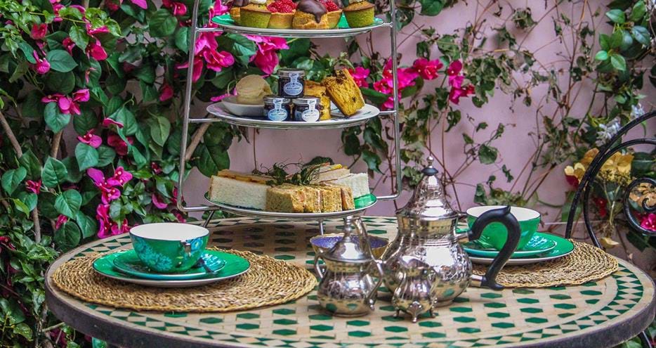 Afternoon Tea in the Moroccan Courtyard at Port Lympne Hotel in Kent