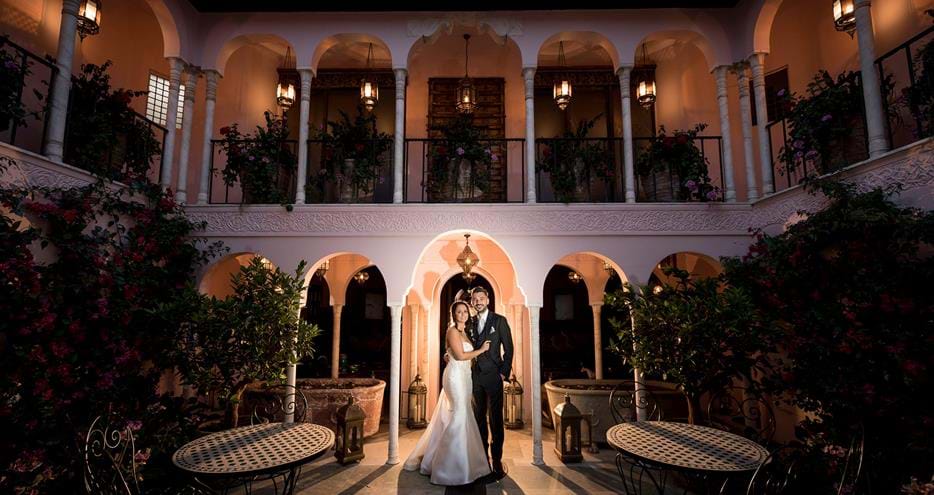 Moroccan Courtyard wedding venue at Port Lympne Hotel in Kent