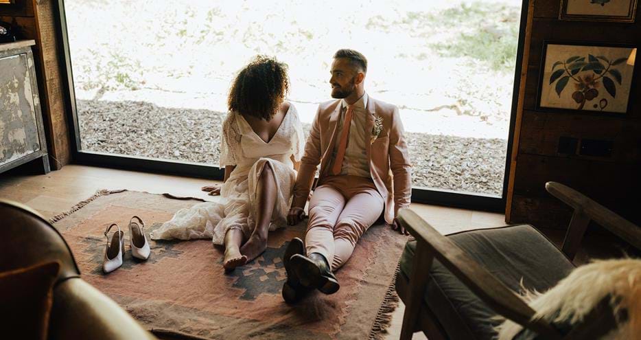 Newlyweds at Tiger Lodge at Port Lympne Hotel & Reserve in Kent