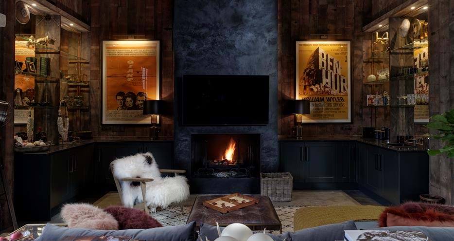 Living area of Lion Lodge at Port Lympne Hotel & Reserve in Kent, UK
