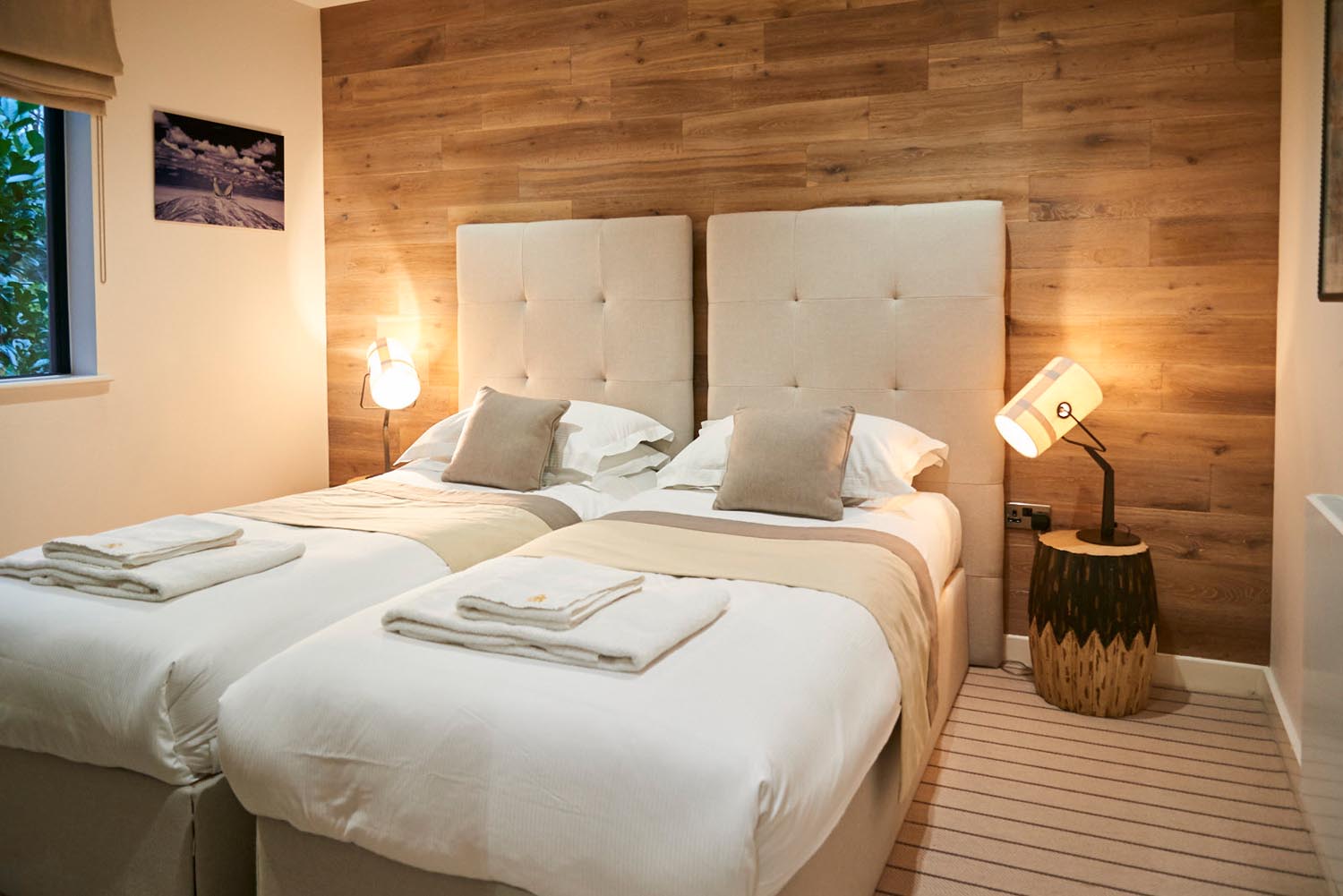 Twin room at Treehouse Hotel at Port Lympne Hotel & Reserve in Kent