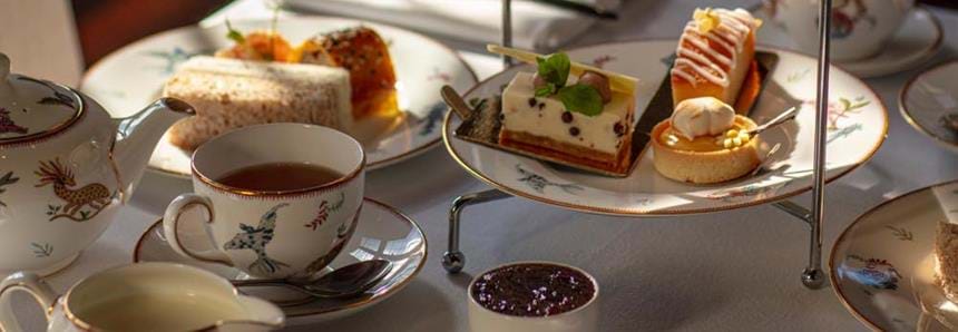 Afternoon tea at Port Lympne Hotel in Kent