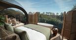 The view from the Lookout Bubble glamping accommodation at Port Lympne Reserve in Kent
