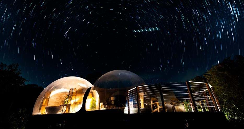 The Lookout Bubble glamping accommodation at Port Lympne Reserve in Kent