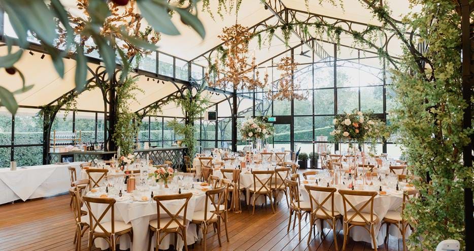 Wedding reception at the Orangery at Port Lympne Hotel & Reserve in Kent