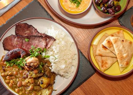 Dining at Giraffe Lodge at Port Lympne Hotel & Reserve in Kent, UK