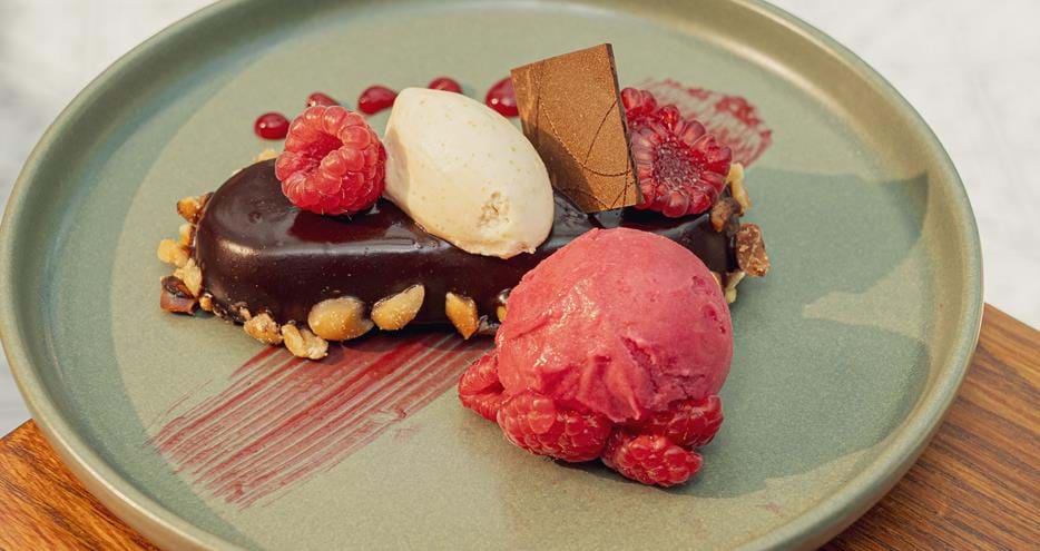 Dessert at The Garden Room Restaurant at Port Lympne Hotel & Reserve in Kent
