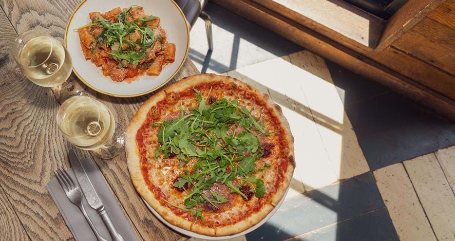 Babydoll's Wood-Fired Pizza Restaurant at Port Lympne Hotel & Reserve in Kent