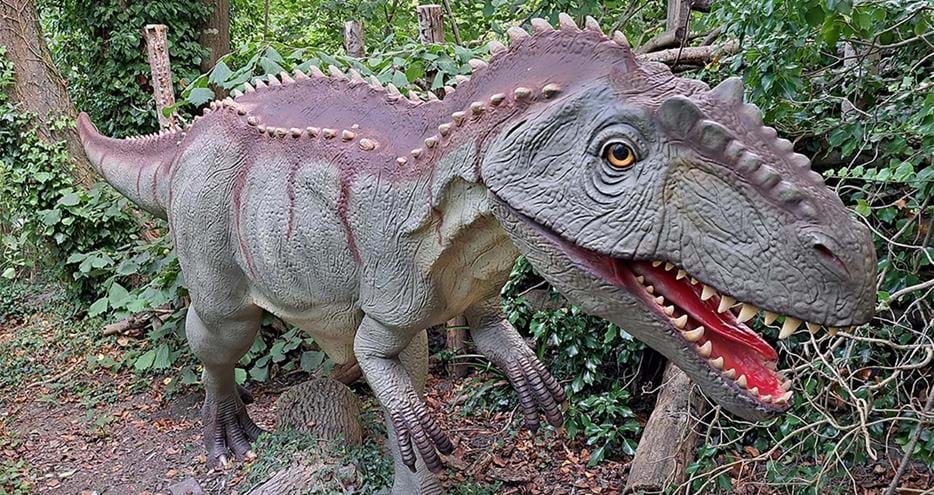 Allosaurus in Dinosaur Forest at Port Lympne Hotel & Reserve in Kent
