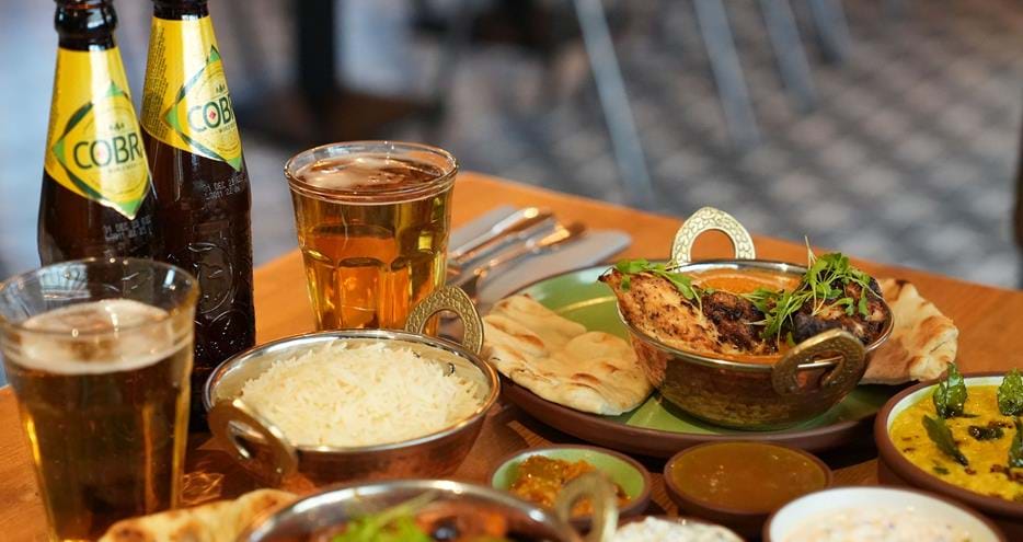 A selection of curry dishes at Bear Lodge Restaurant