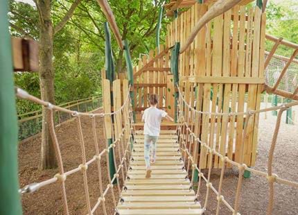 Jungle Bridge at Joshi's Jungle playground at Howletts Wild Animal Park in Kent