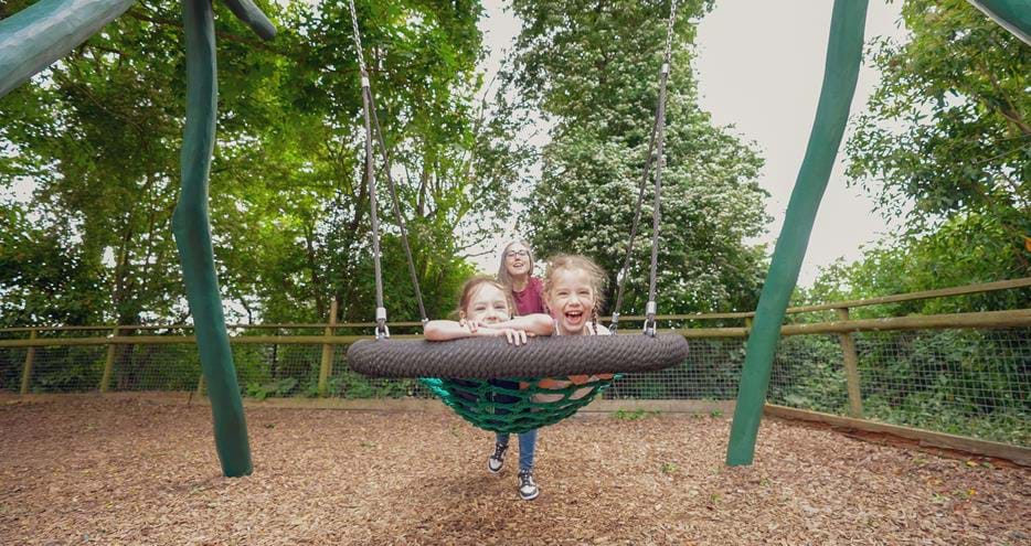 Hammock swing at Joshi's Jungle playground at Howletts Wild Animal Park in Kent